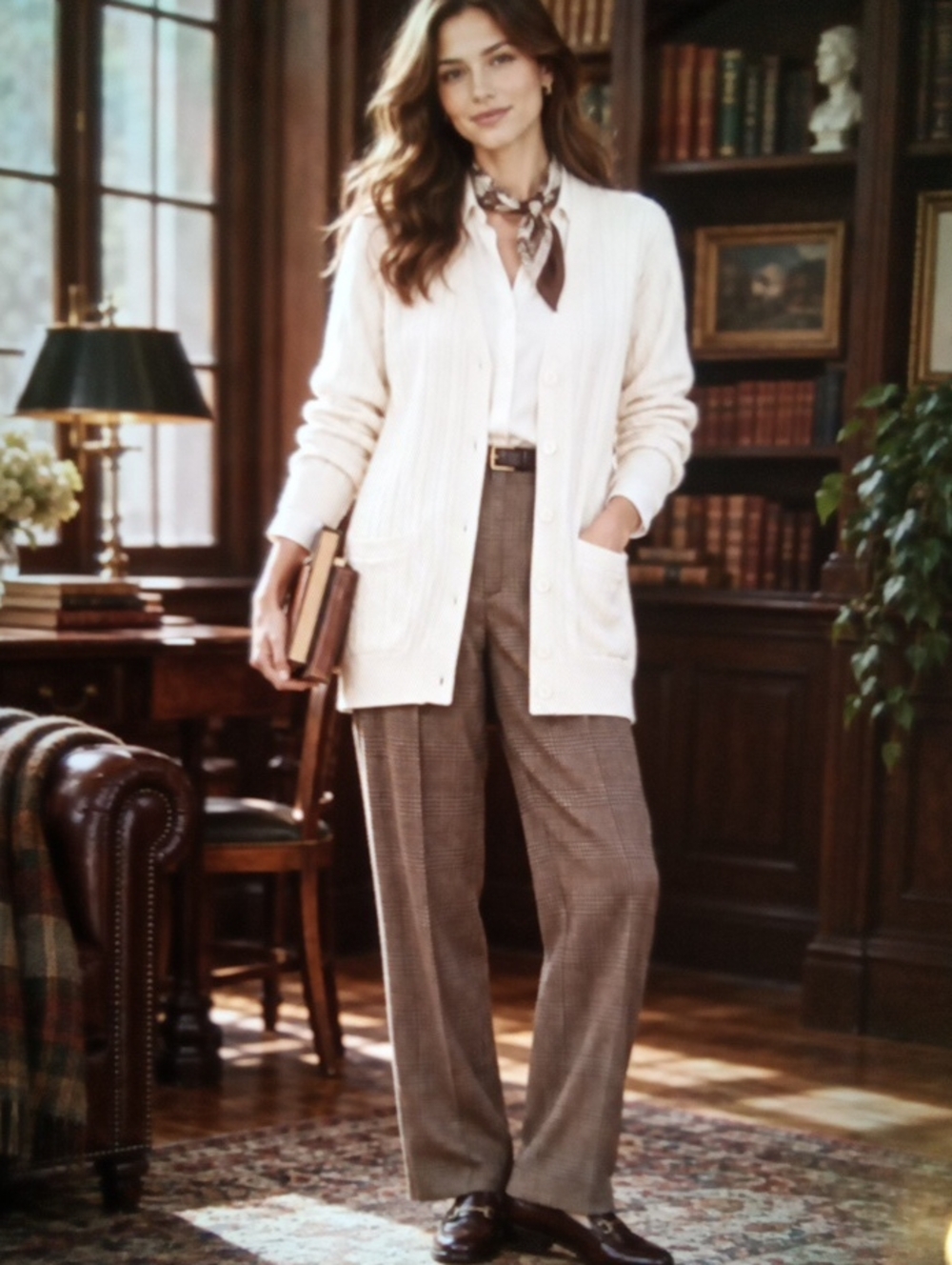 Neiman Marcus Exclusive Vintage 90scashmere Cable Knit Cardigan Preppy Sz L